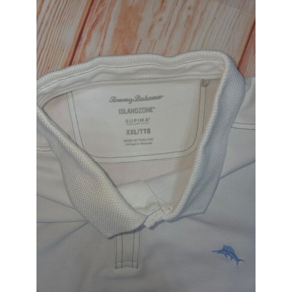 Tommy Bahama IslandZone Supima Cotton Mens Polo XXL White - Picture 5 of 7